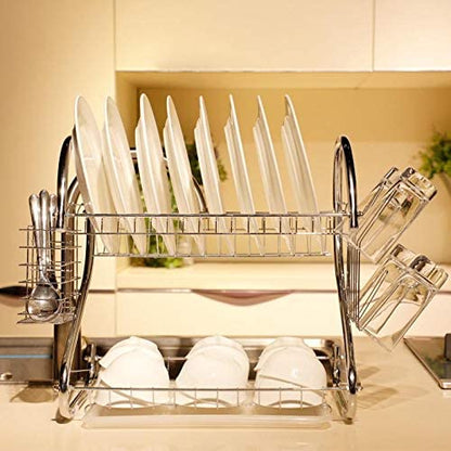 2-Tier Stainless Steel Dish Drainer Rack My Store