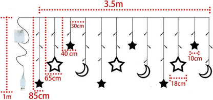 Moon Star LED Curtain String Light Warm White My Store