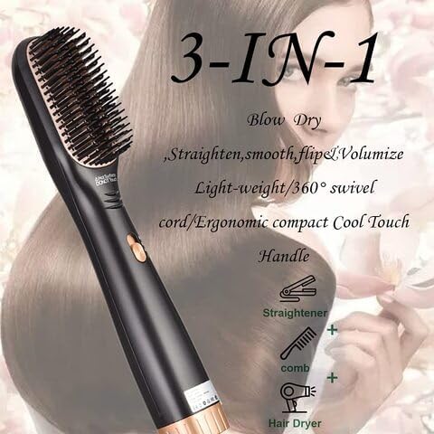 3 in 1 Hair Dryer Brush Straightener Brush My Store