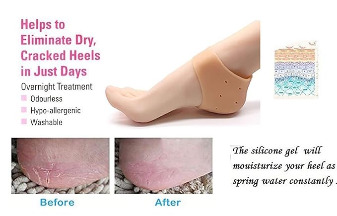 Silicone Gel Heel Pad Socks for Pain Relief for Men and Women (HEEL SOCKS) Essalan Shop