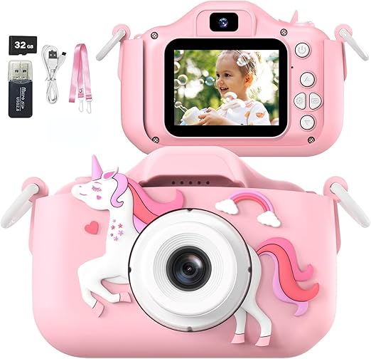 Digital Video Camera with Cute Silicone Cover Portable Child Unicorn Toy Essalan Shop