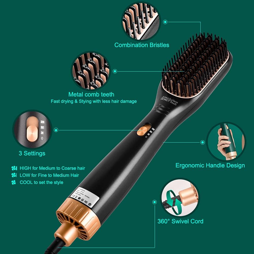 3 in 1 Hair Dryer Brush Straightener Brush My Store