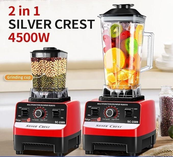 Silver Crest Heavy Duty Commercial Grade Blender With 2 Jars Smoothies Crusher and Shakes My Store