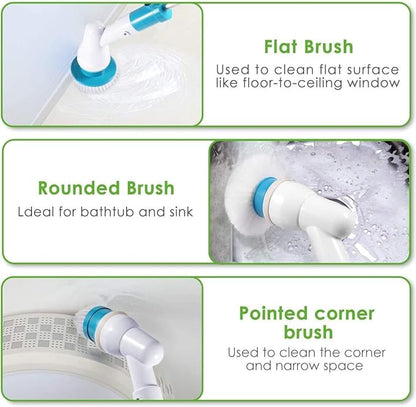 Electric Spin Adjustable Scrubber Extension Handle Cordless Cleaning Brush Essalan Shop