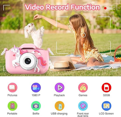 Digital Video Camera with Cute Silicone Cover Portable Child Unicorn Toy Essalan Shop