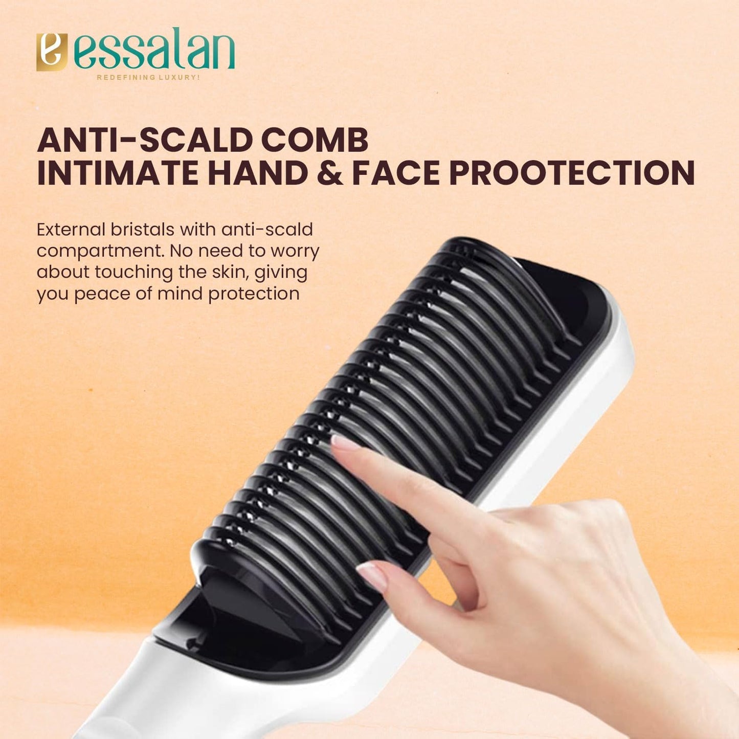 Essalan 3-in-1 Hair Straightener Brush with Built-in Comb Essalan Shop