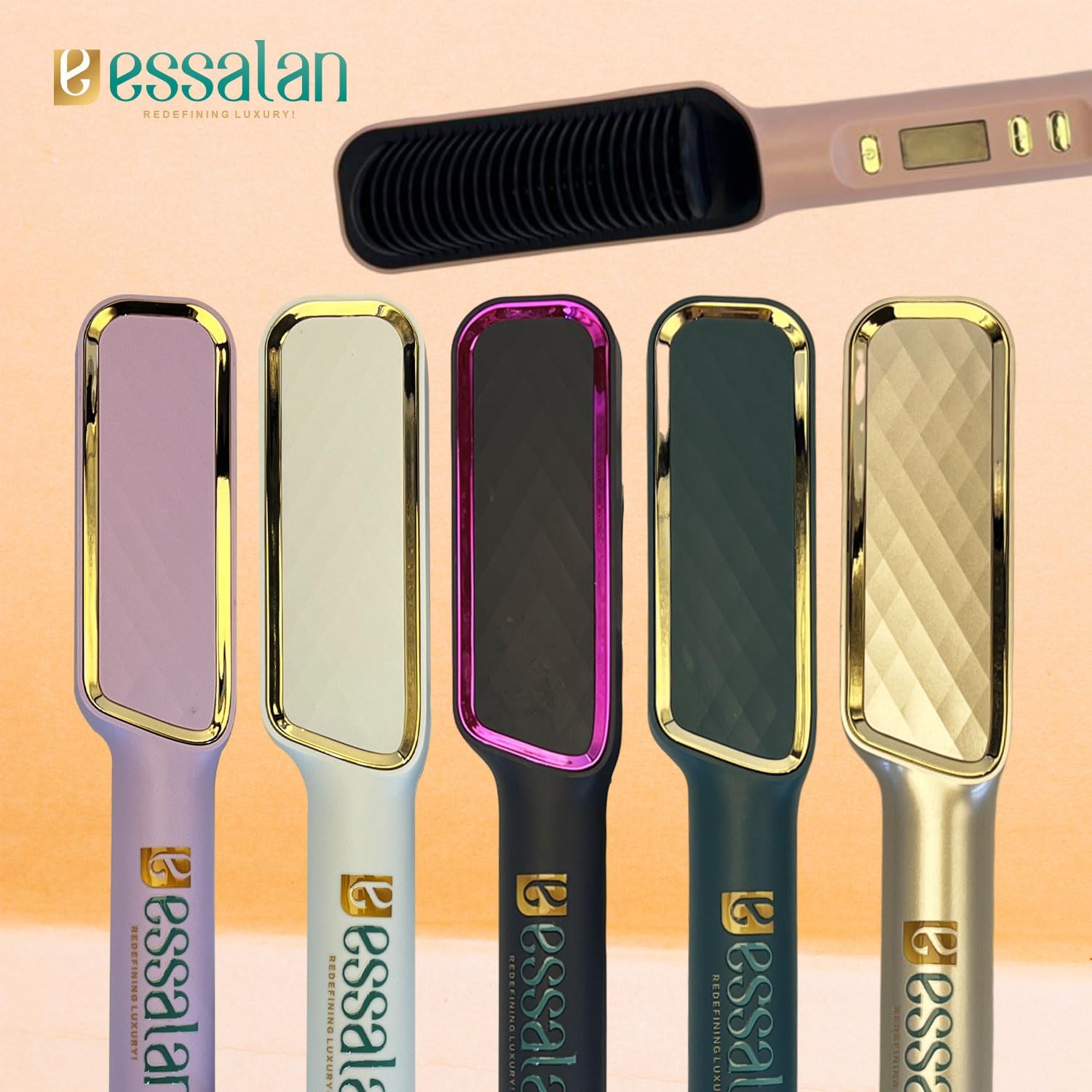 Essalan 3-in-1 Hair Straightener Brush with Built-in Comb Essalan Shop