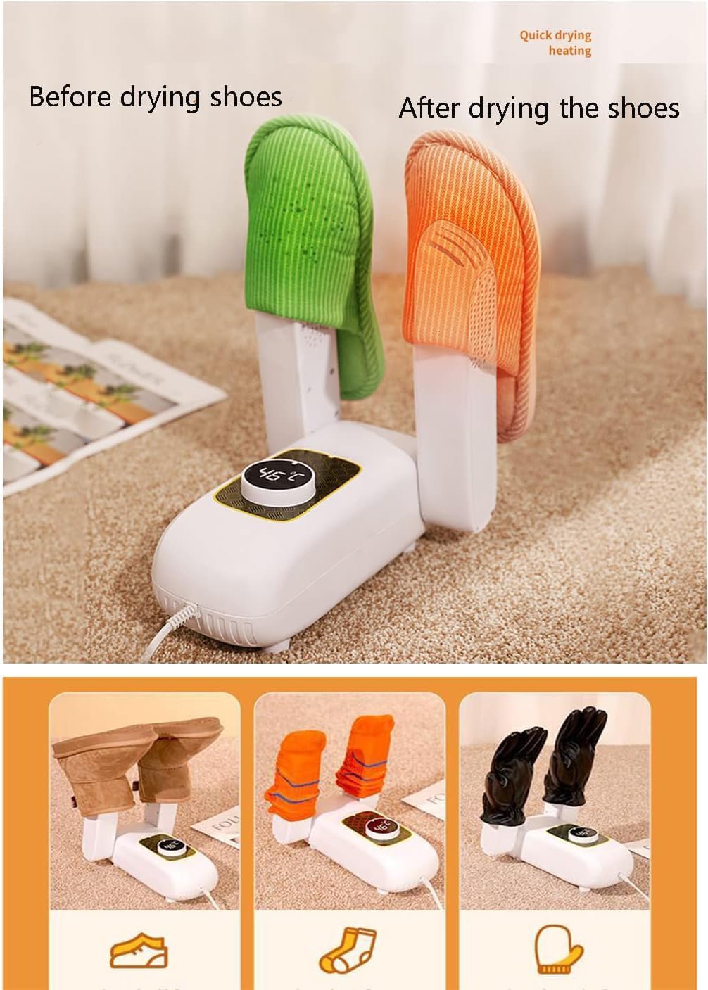 360° Hot Air Circulation Portable Shoe Warmer My Store