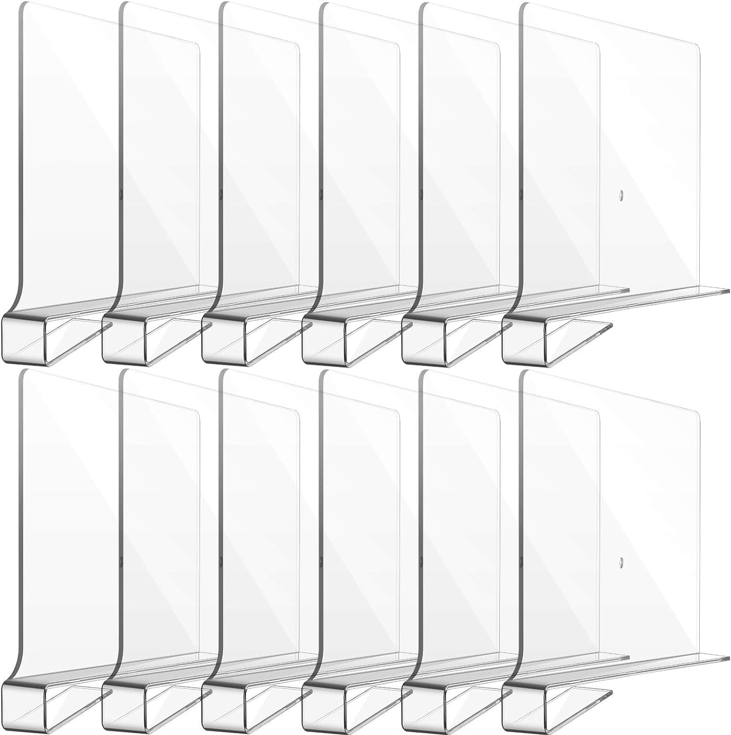 Clear Acrylic Shelf Dividers for Closet Organization (8 pcs)