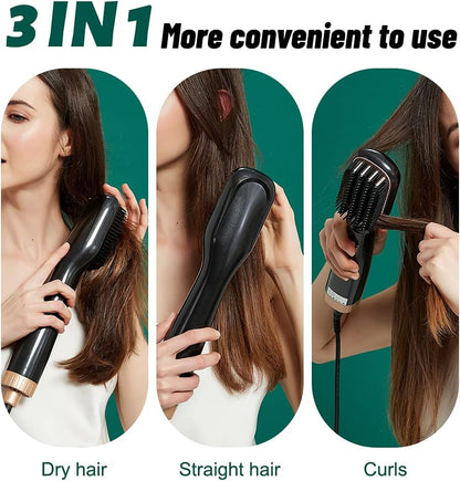 3 in 1 Hair Dryer Brush Straightener Brush My Store