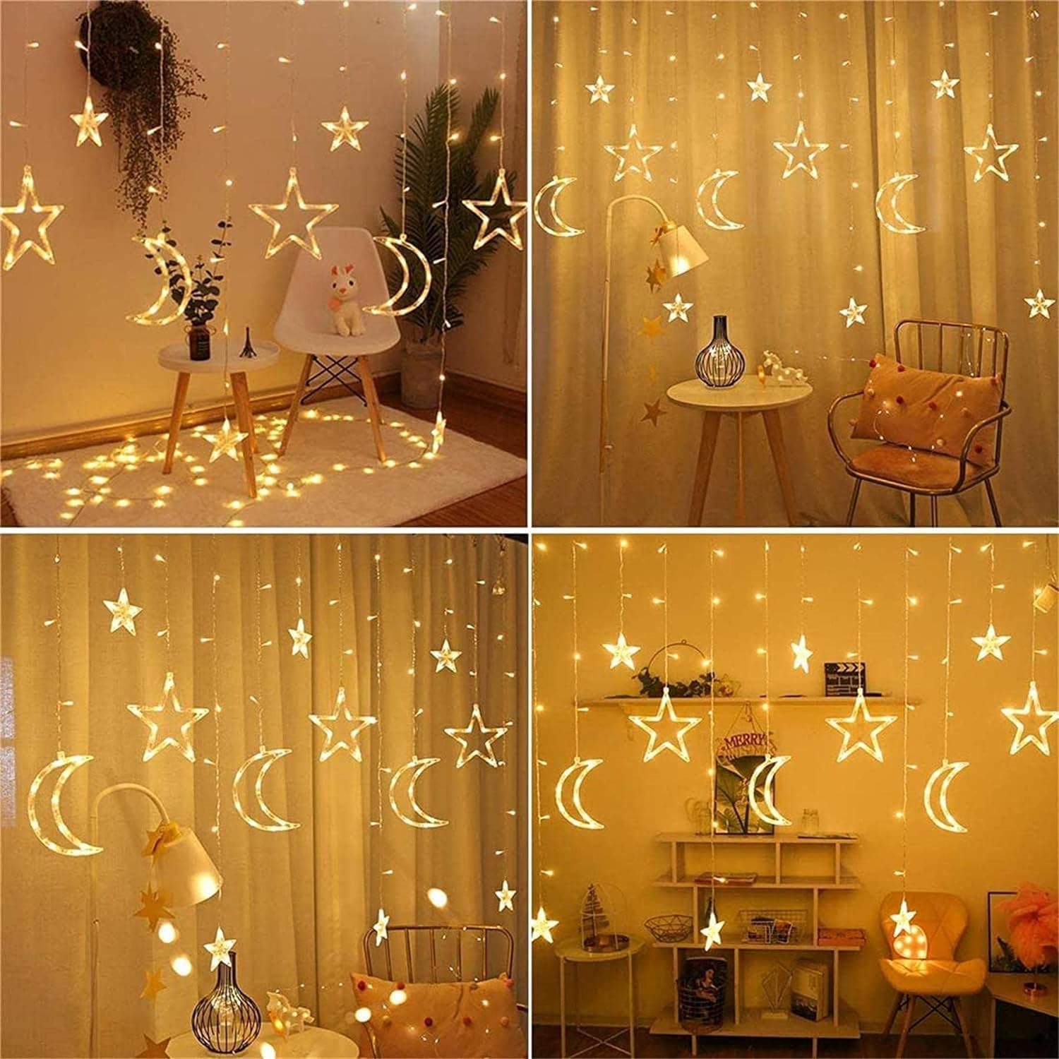 Moon Star LED Curtain String Light Warm White My Store