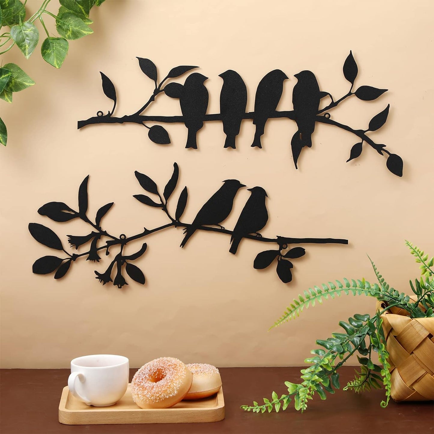 6 Birds on Branch Wall Decor