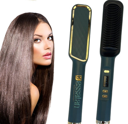 Essalan 3-in-1 Hair Straightener Brush with Built-in Comb Essalan Shop