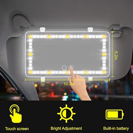 ViLSOM Car Vanity Mirror With Lights Essalan Shop