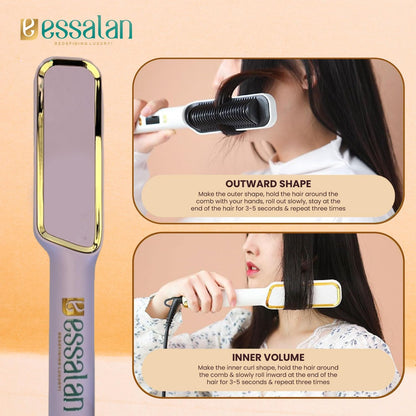 Essalan 3-in-1 Hair Straightener Brush with Built-in Comb Essalan Shop