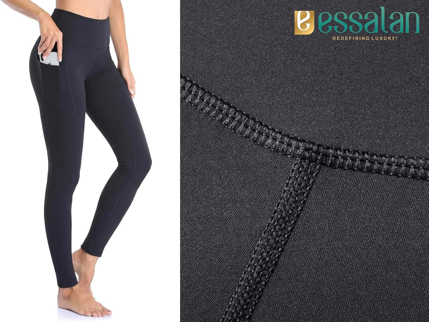 Essalan Women’s Yoga Pants with Side Pockets My Store