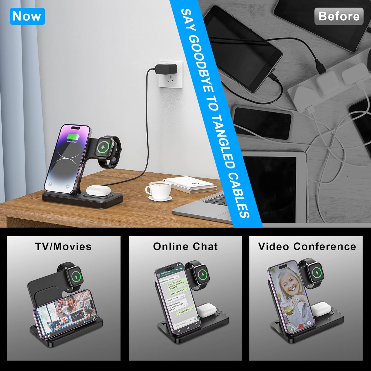 3 in 1 Wireless Foldable Charging Station My Store