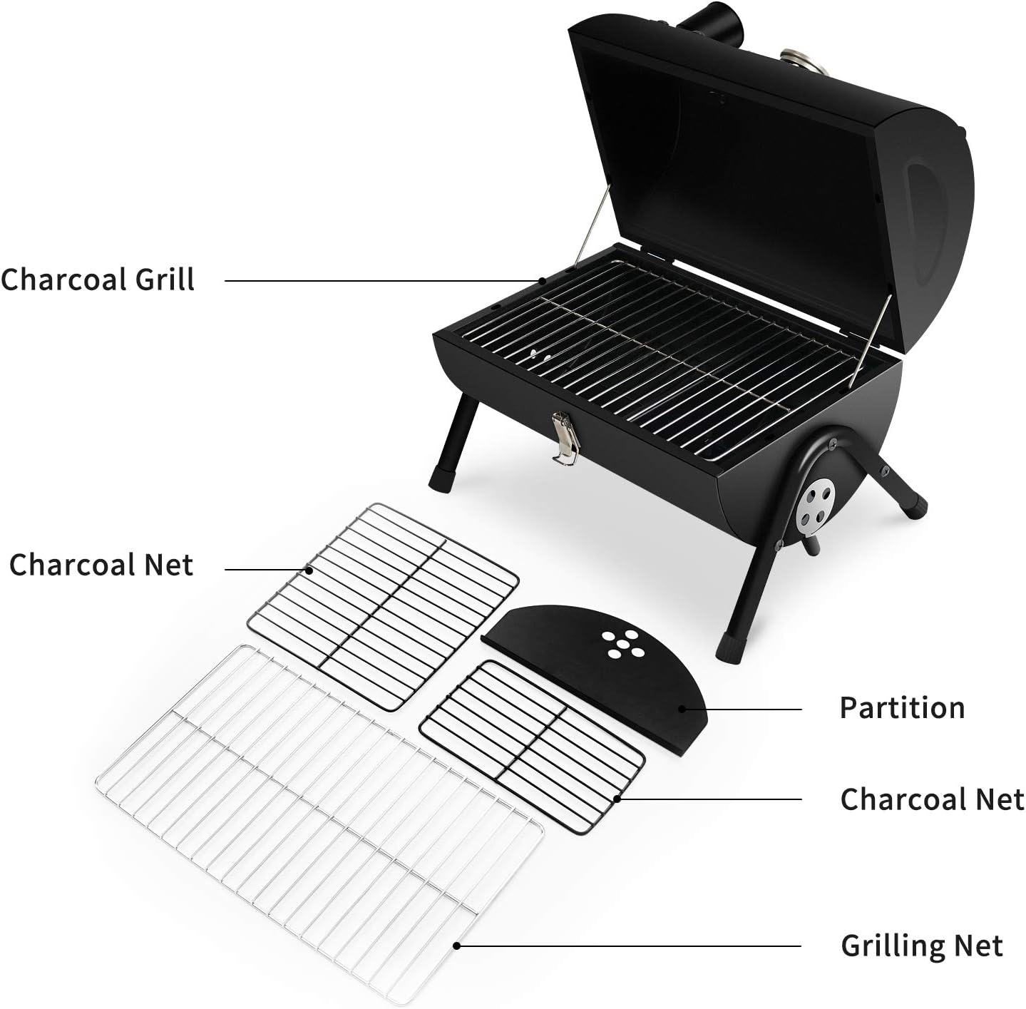 Portable Charcoal Grill for Versatile Outdoor Cooking