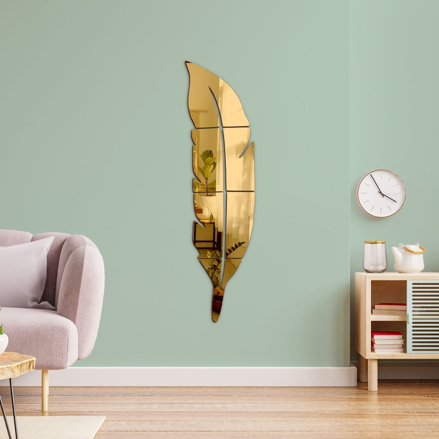 Feather Mirror | Wall Stickers Flexyko