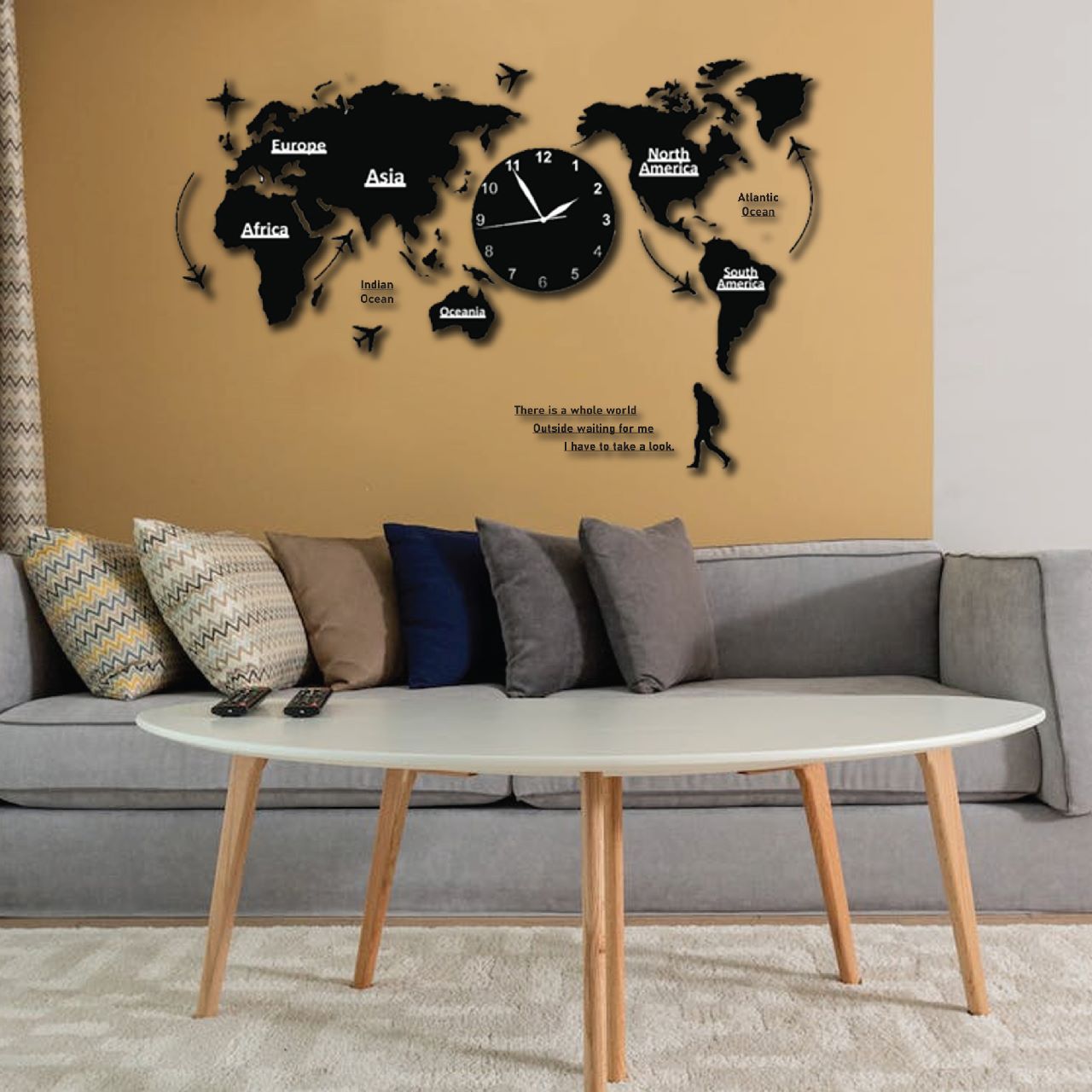 World Map Clock | Acrylic Wall Clock Flexyko