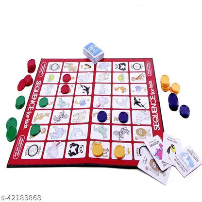 Sequence Board Game for Kids with Board, Cards and Coin My Store