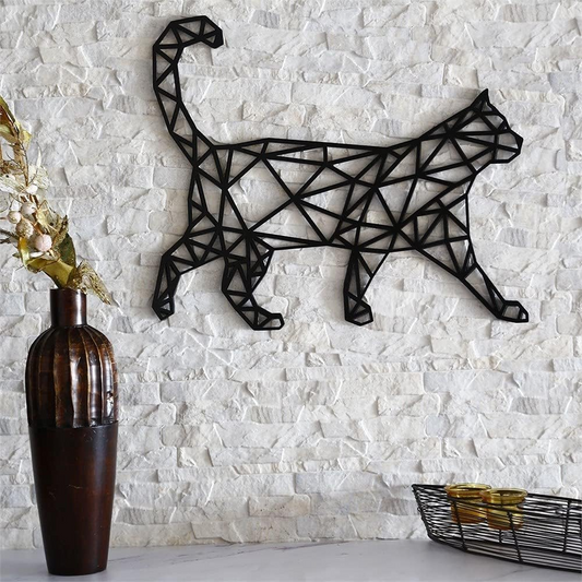 Cat Wall Decor Geometric Pattern