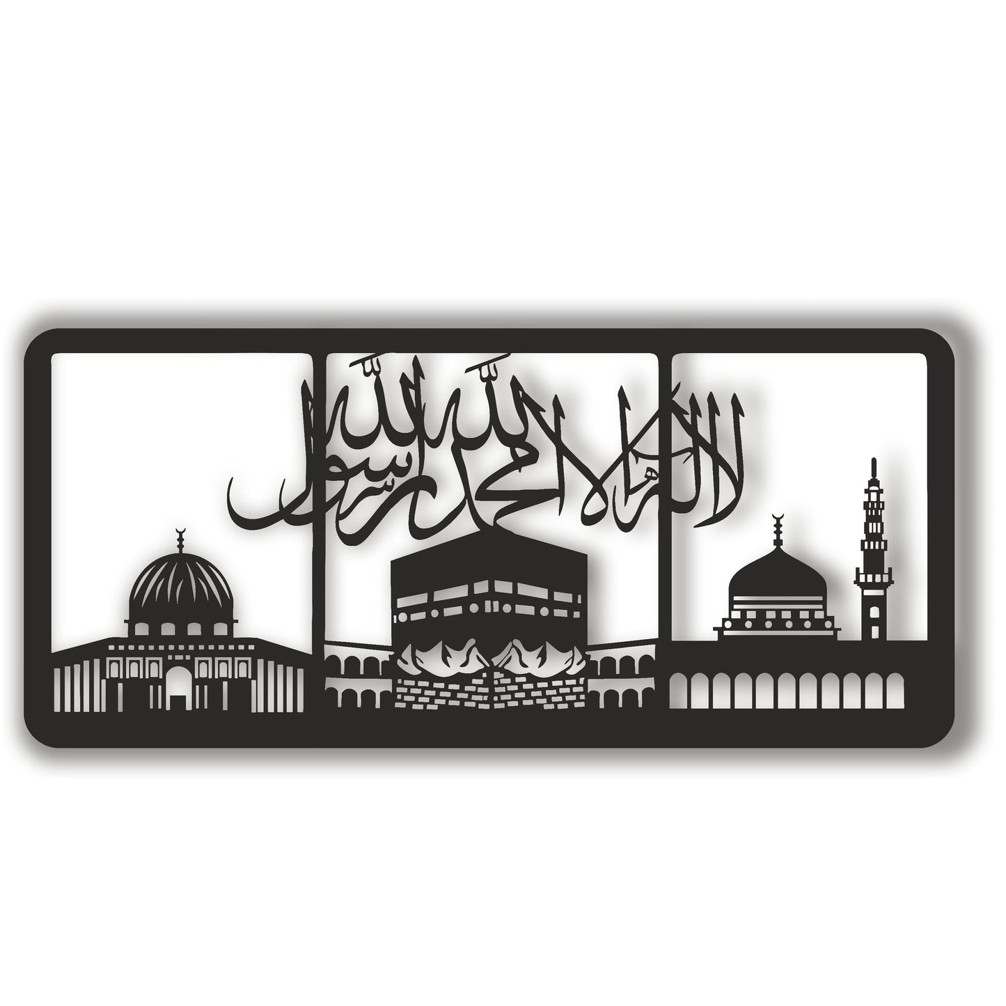 Al Aqsa, Masjid Al Haram, An Nabawi, Word A Tawhid, Kaaba Wall Art