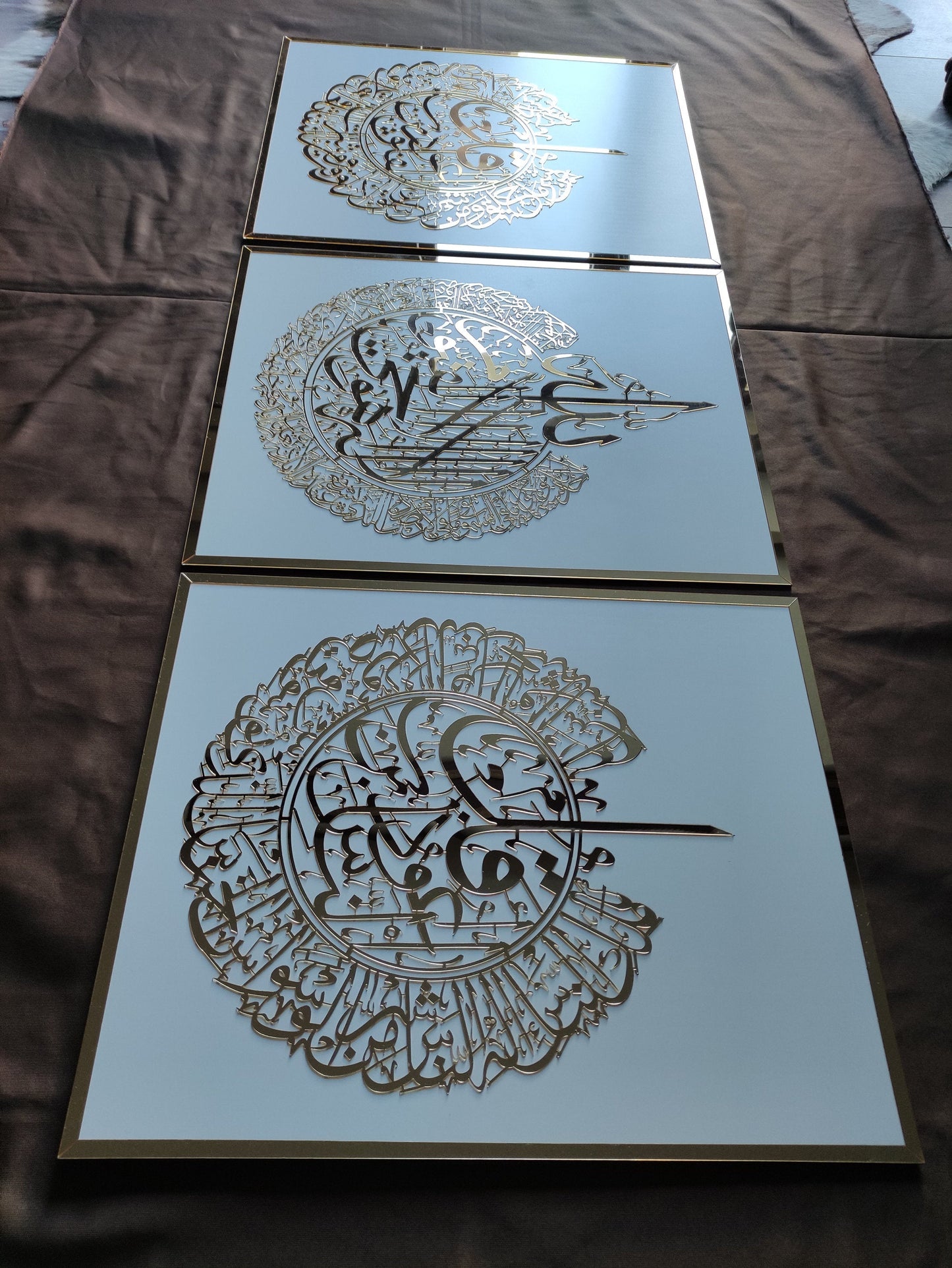 Set of 3, Ayatul Kursi, Surah Al Falaq, Surah An Nas, Qul surah, Islamic Home Decor