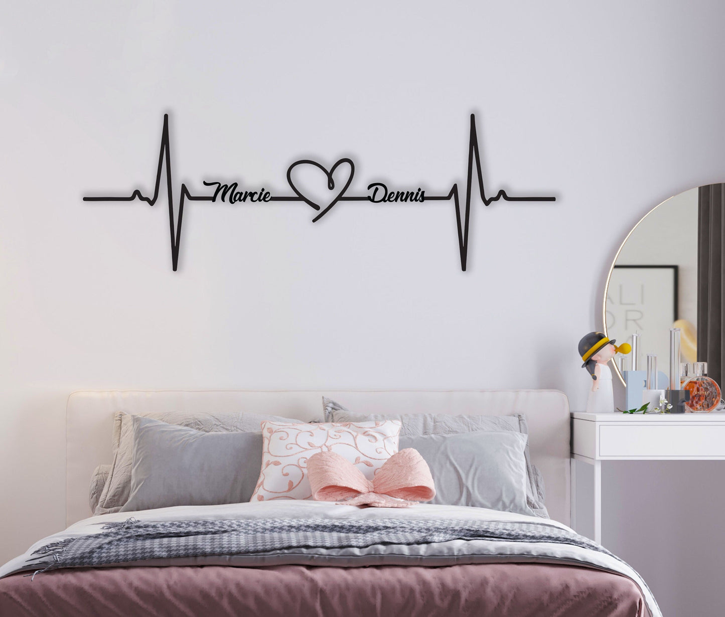 Customized Names Heartbeat Sign