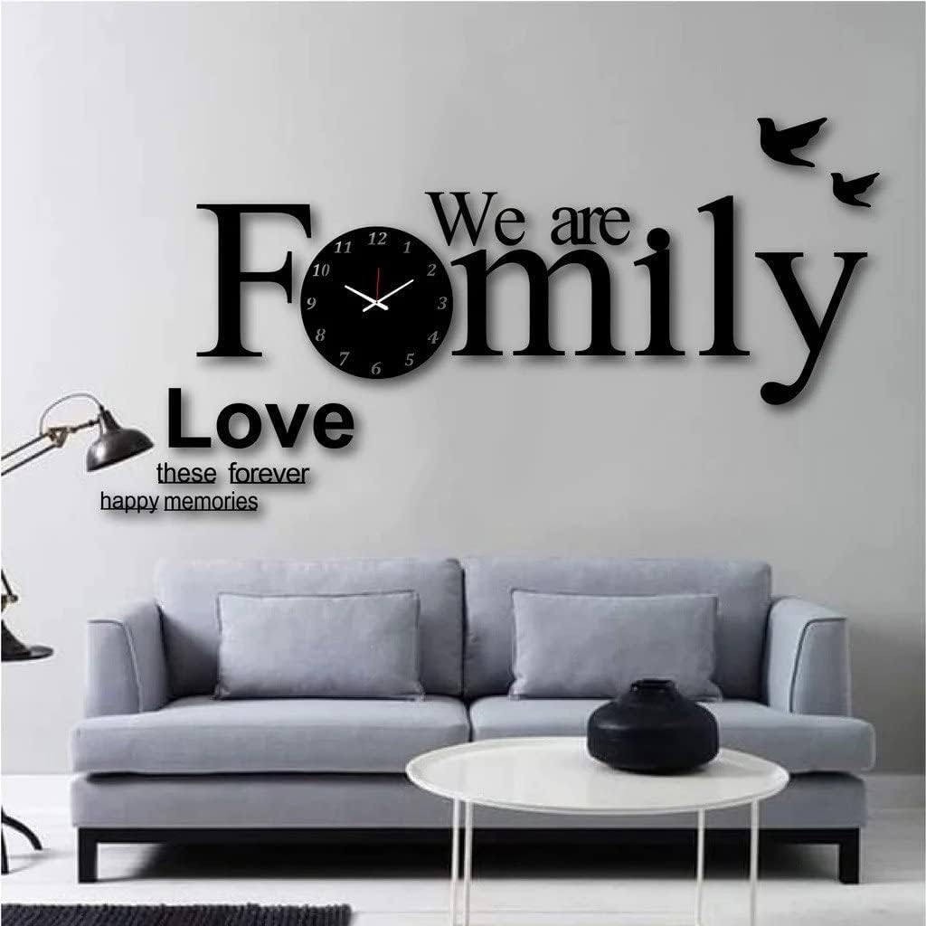 WE ARE FAMILY WALL CLOCK DIY ACRYLIC