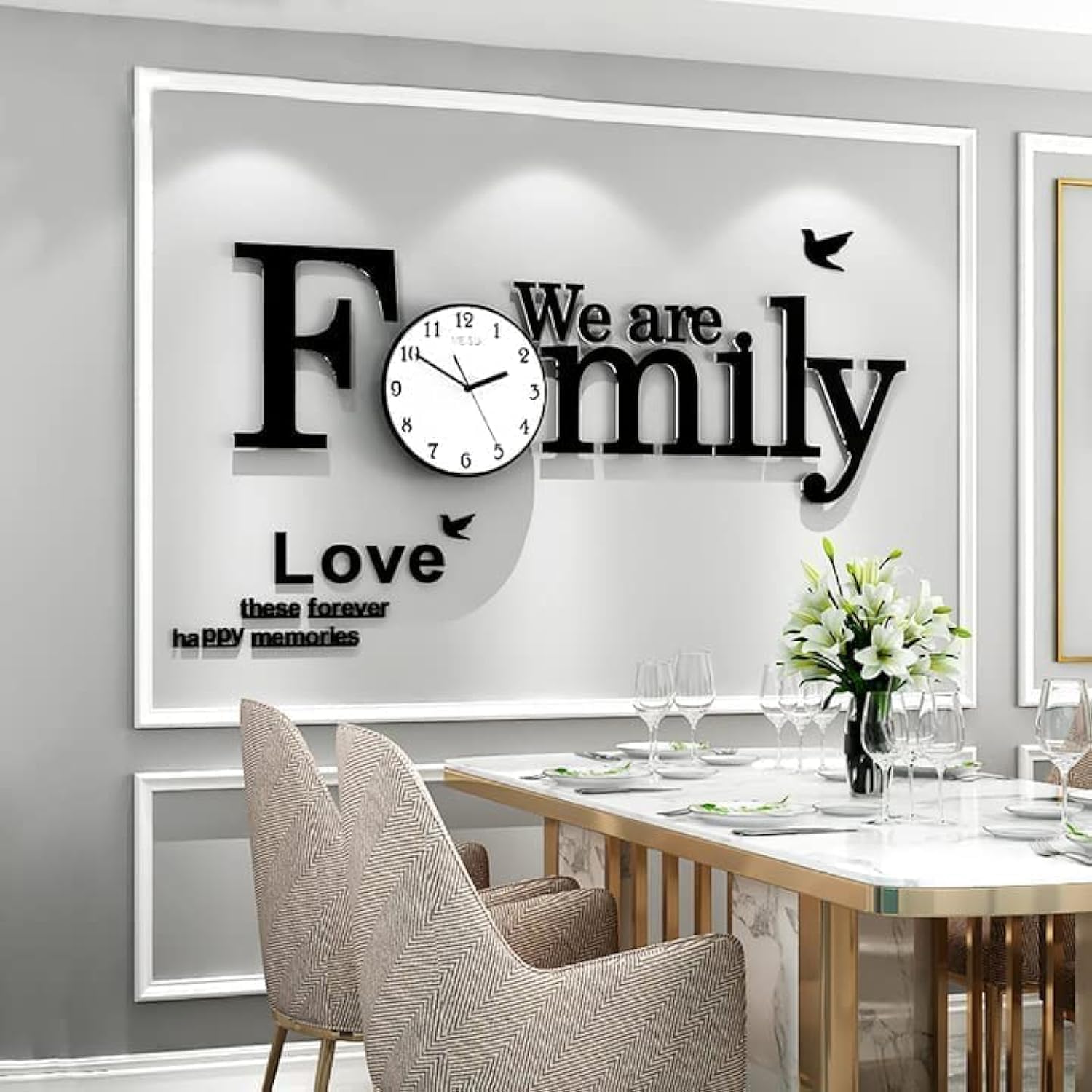 WE ARE FAMILY WALL CLOCK DIY ACRYLIC